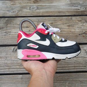 Preschool PS Youth Nike Air Max 90 Leather Hyper Pink Running Shoes Sneakers
